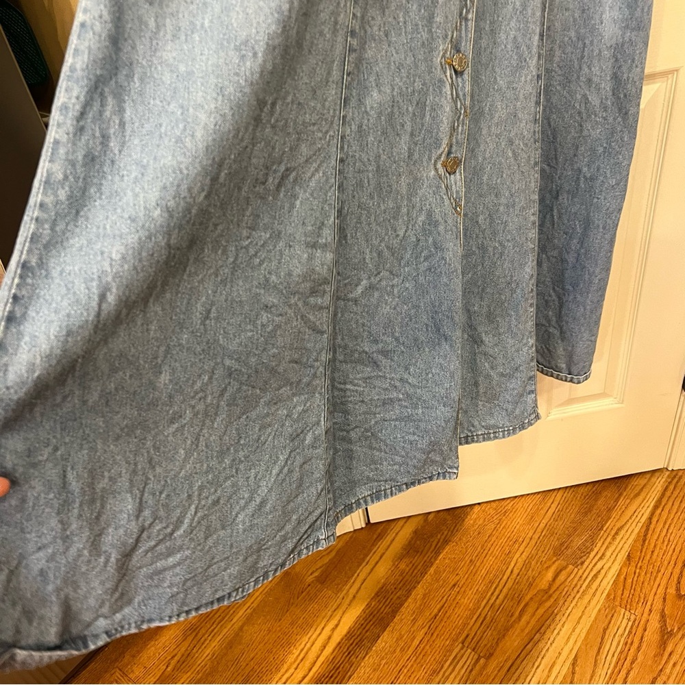 Vintage Guess Denim Midi Dress Button Down Sleeveless Y2K Western Boho Indie - Picture 5 of 7